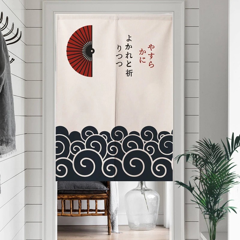 VIKAMA 일본식 접이식 부채 무늬 우키요에 노렌 커 - Commercial Fabric Printing 리뷰 및 가격