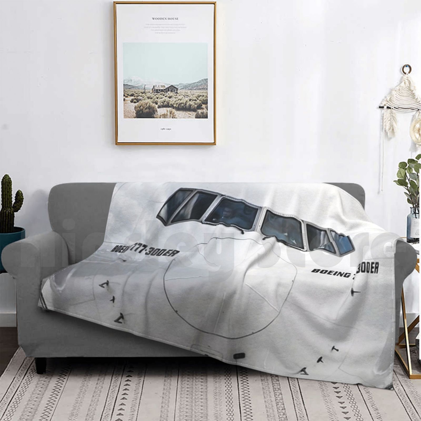 보잉 777 노즈 뷰 블랭킷 패션 커스텀 항공 민간 항 - Commercial Fabric Printing 리뷰 및 가격